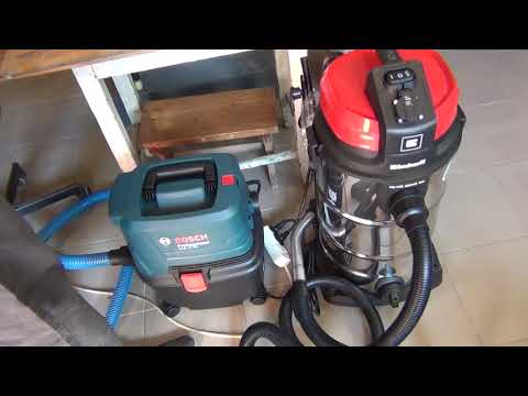 Порівняння (змагання) найменьшого пилососу Bosch GAS 15 PS та найпотужнішого Einhell TE-VC 2340 SA