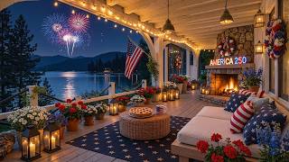 🇺🇸 4th of July Fireworks Ambience 🎆 Cozy Americana Summer Night Porch & Calm Piano Music screenshot 4