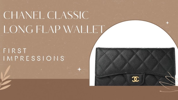 Chanel Caviar Quilted Long Flap Wallet Black 