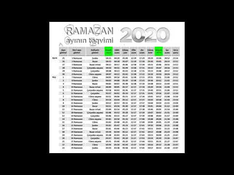 Ramazan ayı təqvimi 2020