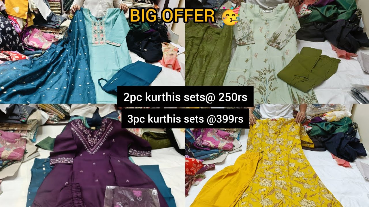 chikpet wholesale designer kurthis sets @250rs, co-ord sets || single piece courier available