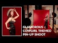 Behind the scenes of a Glamorous Cowgirl Themed Pin-up Shoot