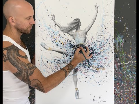 Ashvin Harrison Artist Painting a Blue Ballerina Artwork