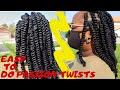 Easy to do Passion twists with water wave crochet hair for beginners