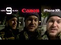GoPro 9 vs Canon 3800$ vs iPhone XR  видео тест ночью.