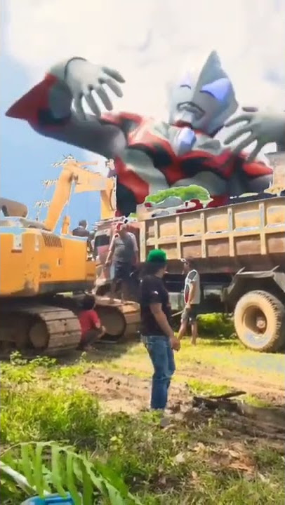 Excavator,dump truck x ultraman fight #shorts