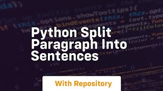 python split paragraph into sentences