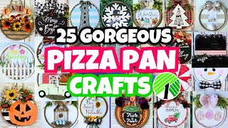 DOLLAR TREE DIY CRAFTS USING $1 PIZZA PANS! PIZZA PAN CRAFTS