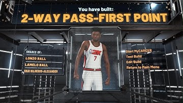 NBA 2K22 rare build best 2-way pass- First point 6