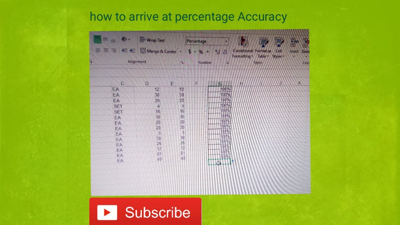 How to compute percentage Accuracy YouTube