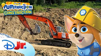 Let's Build with an Excavator with Pupstruction Construction! 🐶🦺  | @disneyjr