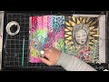 Quick art journal page: Mark making using stencils and ink