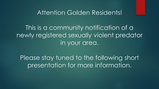 GPD Sexually Violent Predator Community Alert