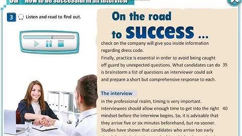 Aspect 11 module 3a p36 ex3 on the road to success... listening