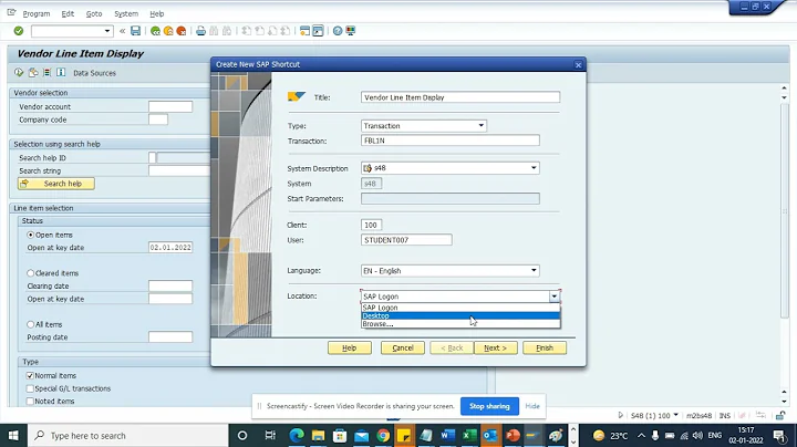 In SAP How to create a Shortcut to a Transaction code #Shorts