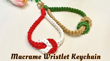 [Wrislet Keychain] Hướng dẫn làm móc khóa vòng tay macrame tiện lợi | Macrame keychain Tutorial
