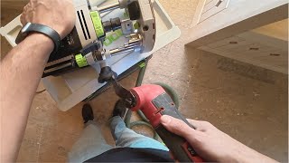 Cutting into Festools with Milwaukee... I didnt want to do it.