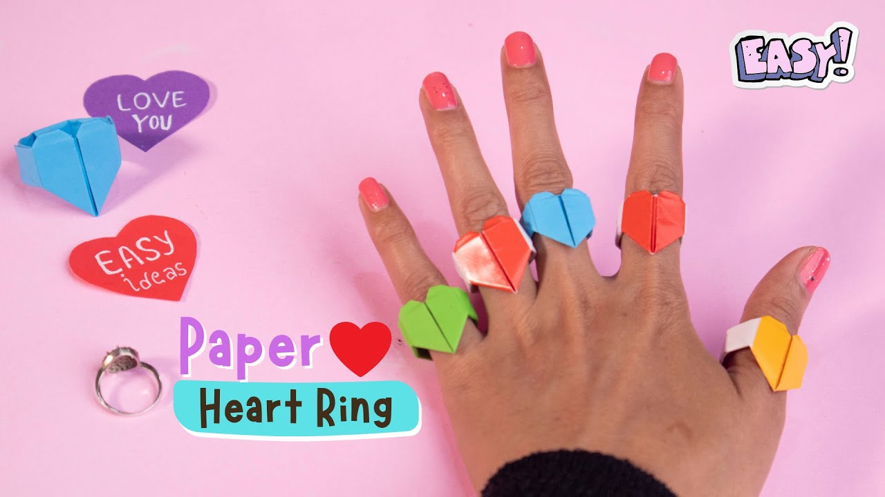 How to Make An Origami Heart Ring Step by Step - YouTube