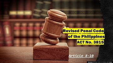 Revised Penal Code, Article 8-10, Act No. 3815 | Law Requisites Ph