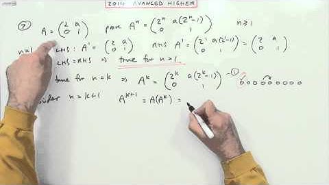 2014 SQA Advanced Higher Maths no. 7 : Proof by induction.