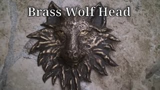 Brass Wolf Head - Repousse