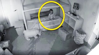 The baby managed to get out of bed  What was happening in her room at night surprised her parent