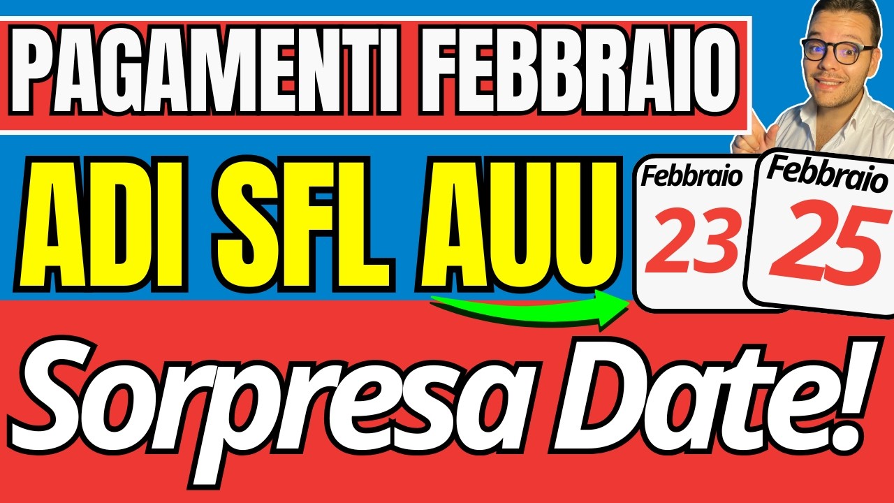 PAGAMENTI 20-25 FEBBRAIO 🔴 DATE UFFICIALI INPS! ASSEGNO INCLUSIONE, SFL, NASPI, AUU e +20€ IRPEF 💶