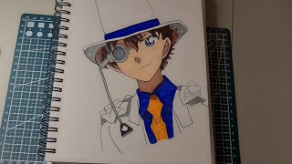 كيفية رسم كايتو كيد خطوة بخطوة | تعلم كيف ترسم كايتو كيد من انمي المحقق كونان سهل للمبتدئين