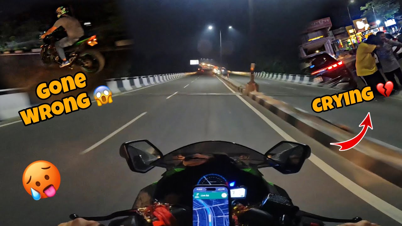 Finally Crazy night ride😱 || z800 Wheelie Gone Wrong💔 Boy is crying 🥺 ...