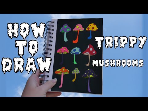 How To Paint Trippy Mushrooms | Trippy Painting Tutorial | How To Make Trippy Art | Acrylic painting