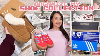 organizing my shoe collection!!👟 ft. ugg, adidas, new balance, converse, etc