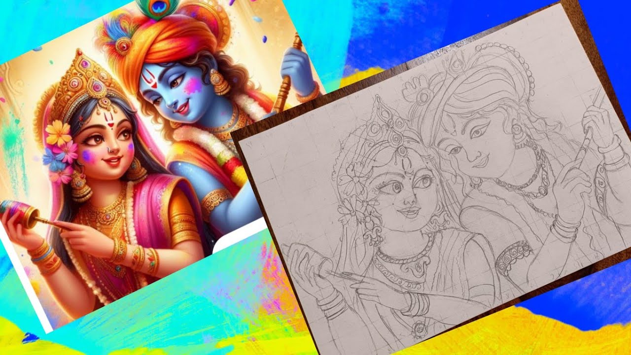 radha krishna playing holi images