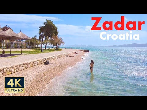 Zadar Croatia ?? 4K Walking Tour Kolovare Beach 2022