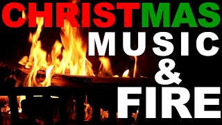 Jazzy Christmas Music Stream with a Dark Cozy Fireplace and DEEP Orange Flames