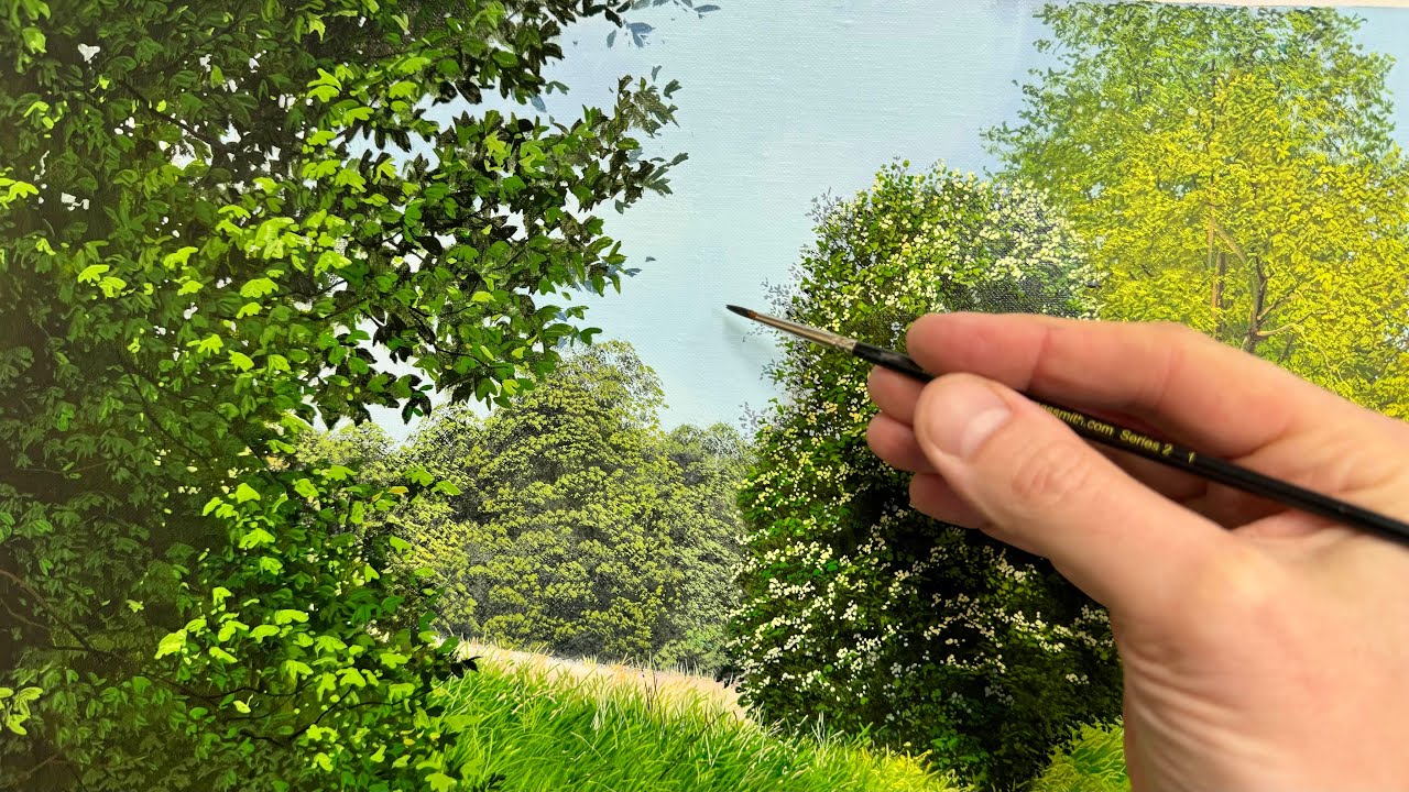 How to create the perfect V when painting foliage, using the fan brush –  Michael James Smith