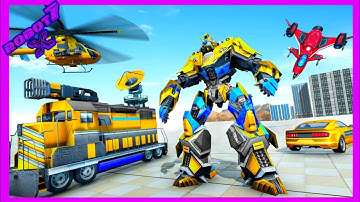 Train Robot Car Game – Helicopter Robot Game 2021 Android gameplay