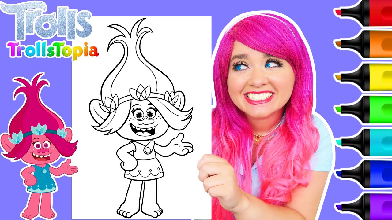 TrollsTopia Giant Coloring Pages - 18 Pages, Crayola.com