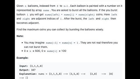 burst balloon solution : simple concept : leetcode 312