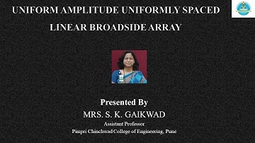 Uniform amplitude uniformly spaced linear broadside array