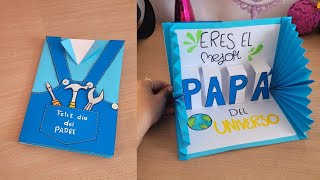 Tarjeta 3D Regalo para el día del padre 💙 Tarjeta para papá