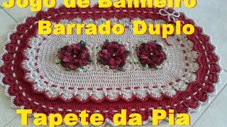 Tapete da Pia Jogo de Banheiro Barrado Duplo