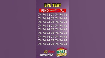 Find 71 where? | Brain Teaser IQ Test #shorts #different #puzzles #opticalillusion #quiz