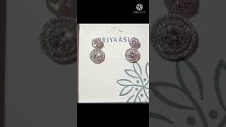 Priyaasi silvertoned rhodium ad earrings shorts myntrahaul adjewellery earings myntrajewellery