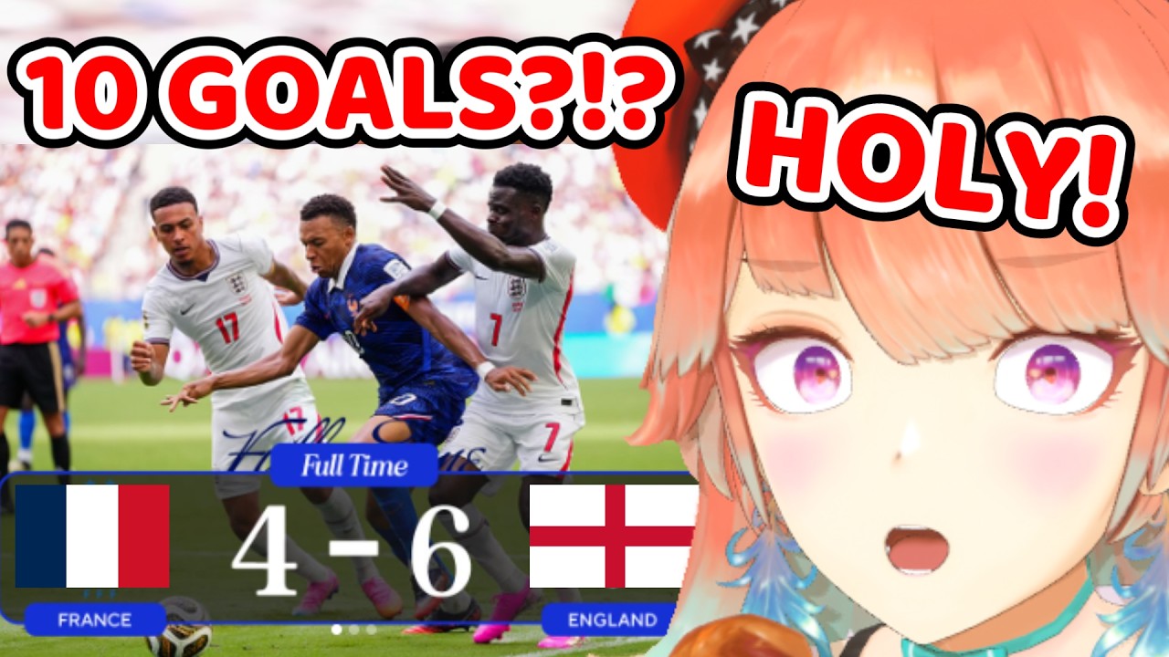 Kiara is Stunned at The MOST INSANE World Cup Game ever between France and England (Hololive)