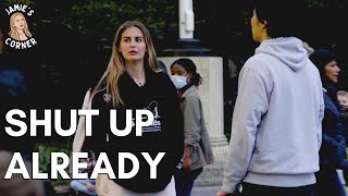 Vegan tells woman to shut up | Jamie's Corner