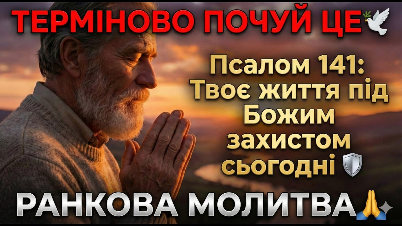 ТЕРМІНОВО ПОЧУЙ ЦЕ🕊  Псалом 141 Твоє життя під Божим захистом сьогодні 🛡 РАНКОВА МОЛИТВА🙏