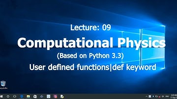 Computational Physics||User defined function
