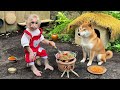 Baby Monkey Xuka Harvests Bell Peppers on the Farm and Cooks Fried Eggs