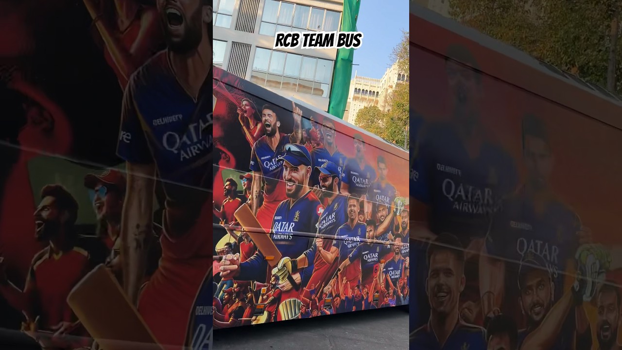 Rcb team bus leaving for match venue. virat kohli at front seat 