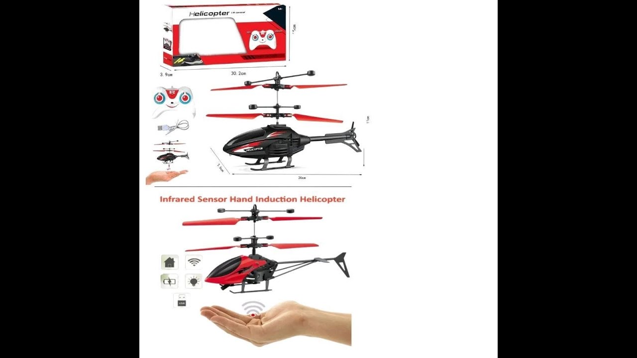 2in1 Flying helicopter ( remote control & sensor )Toy , USB Charger and Flashing Light for Kids